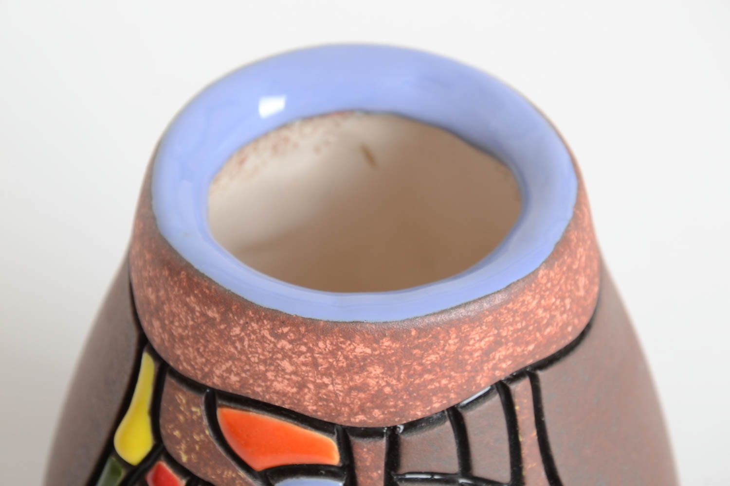 Handmade Keramik Vase für Haus Deko Wohnzimmer Deko Geschenk für Frauen bunt foto 3