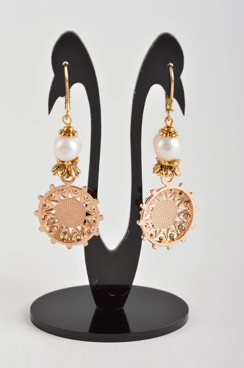 Handmade earrings pearl jewelry dangling earrings fashion accessories for women photo 3