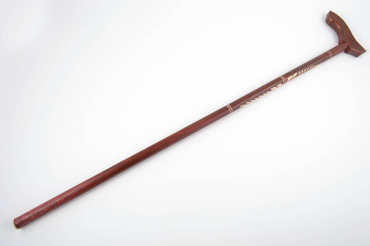 Supporting wooden cane carved manually long brown handmade walking stick photo 5