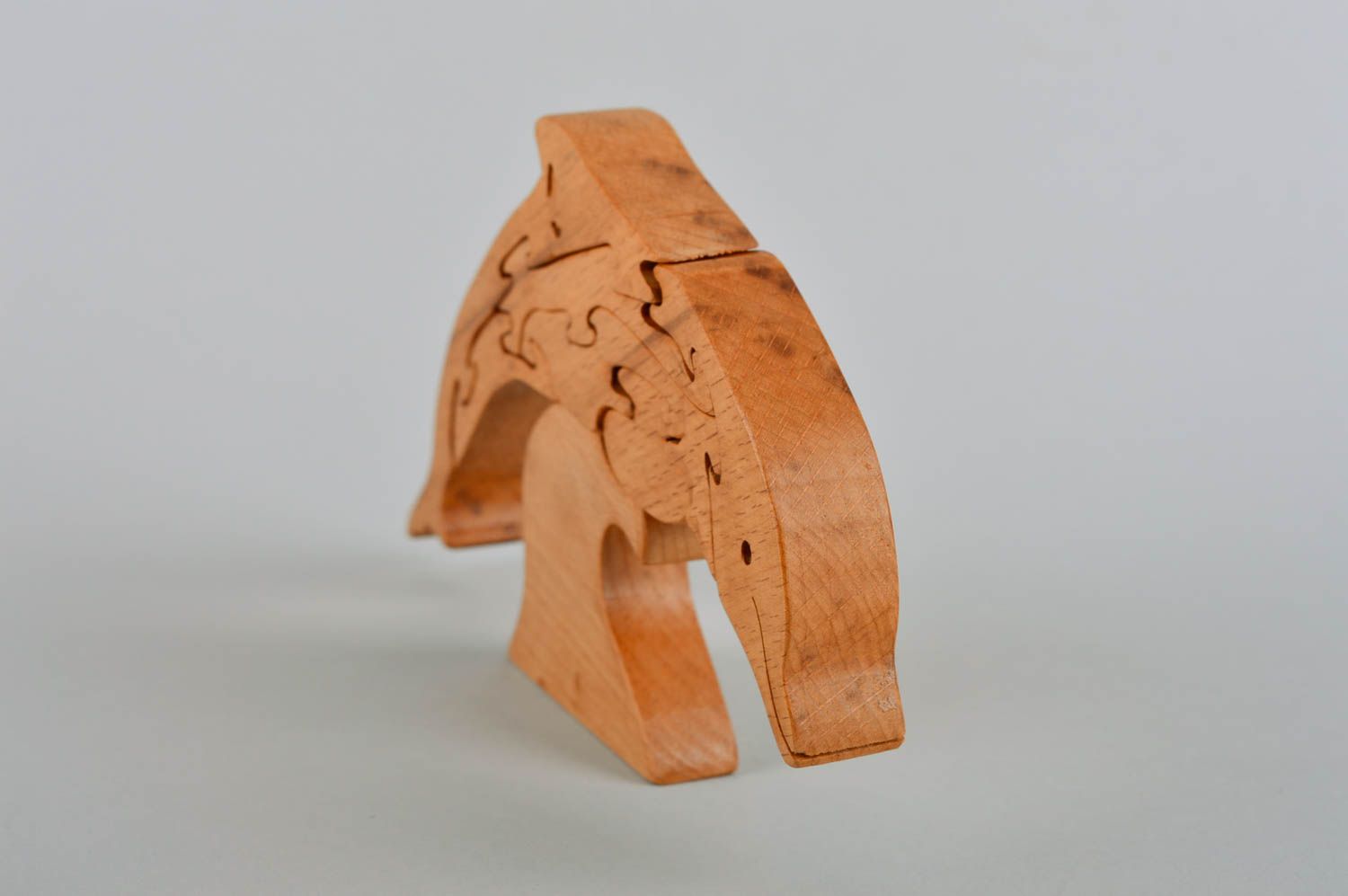 Handmade Spielzeug Holz Geschenk für Kinder Spielzeug aus Holz lustiger Delphin foto 3