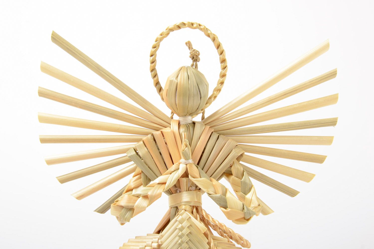 Geflochtener schöner Stroh Interieur Anhänger Engel Amulett handmade für Haus Dekor foto 3