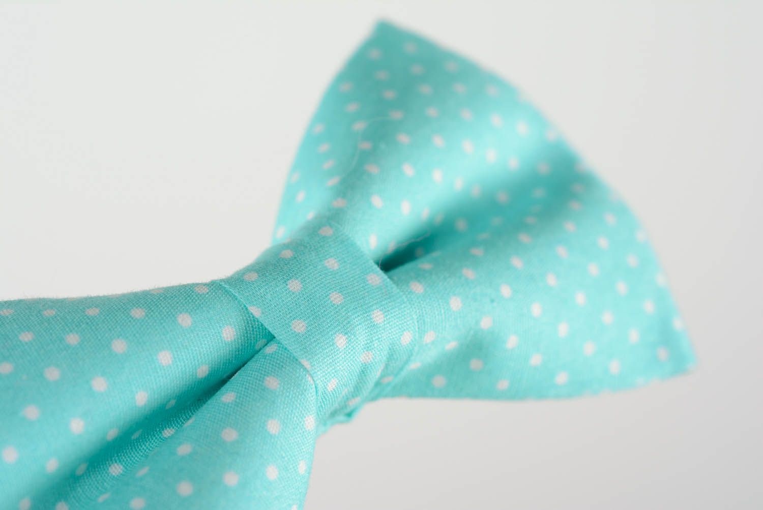 Gepunktete blaue Fliege Krawatte aus Textil foto 4