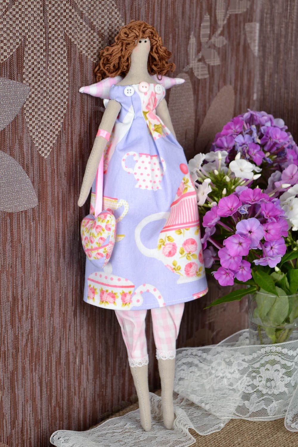 Muñeca artesanal de algodón y lino para decorar la casa regalo para niñas foto 1