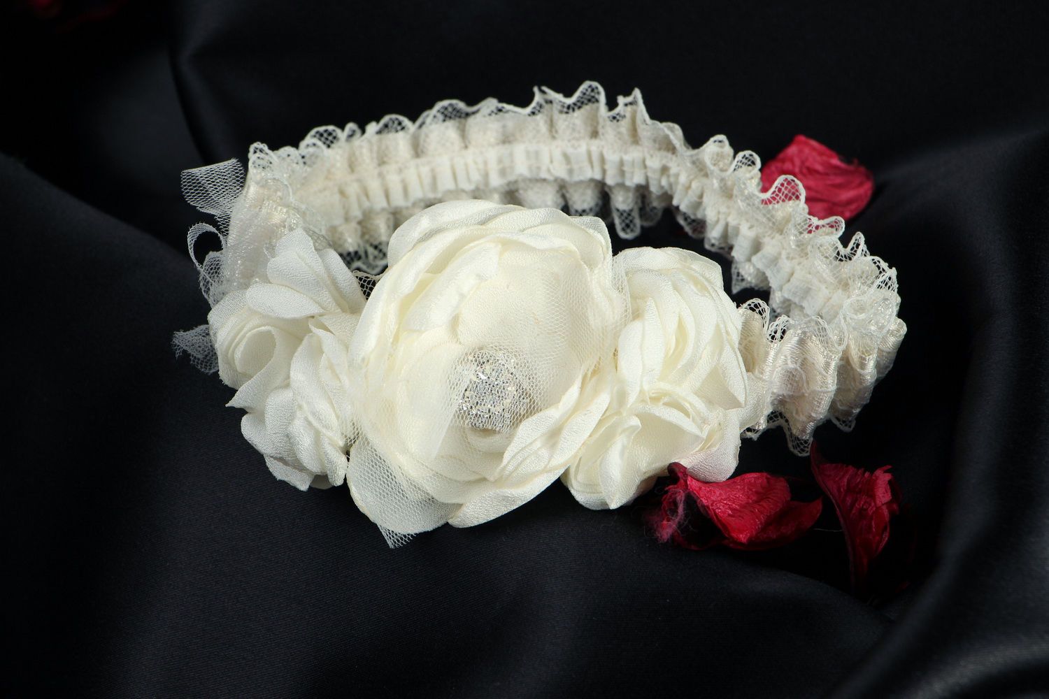 Strumpfband für Braut aus Spitze foto 4