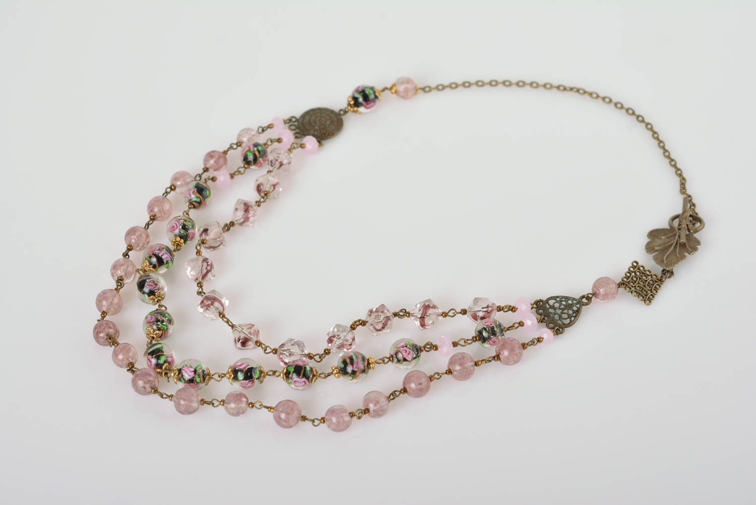 Handmade elegant designer necklace unusual beautiful necklace beaded jewelry photo 1