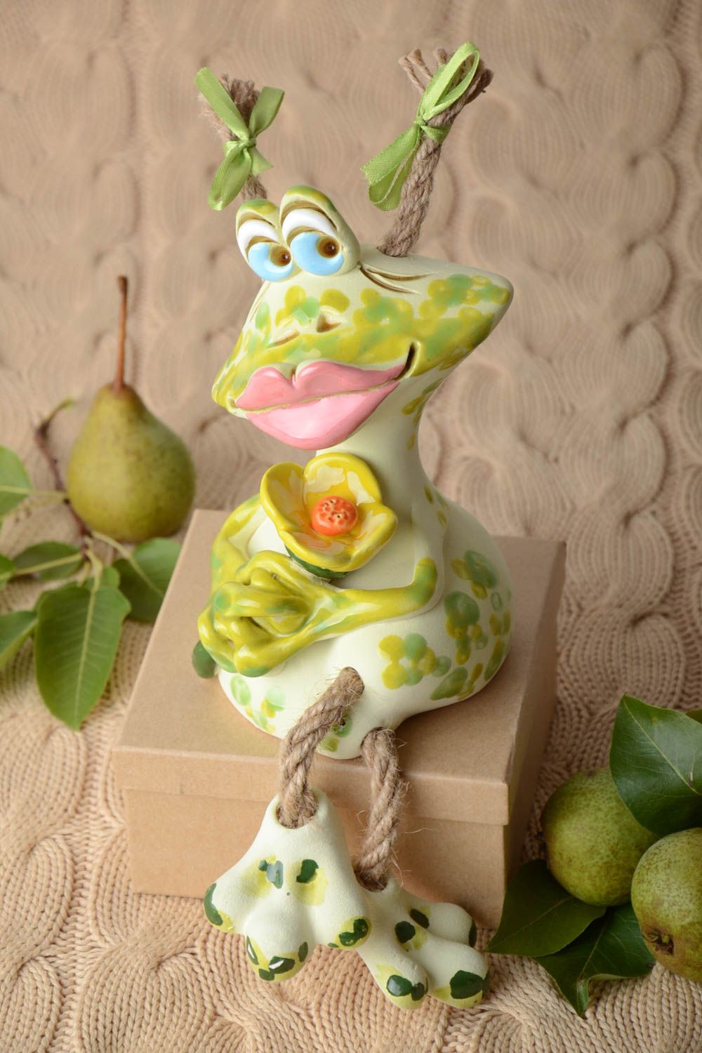 Handgemachte Keramik Spardose Frosch Geschenkidee für Kinder lustige Spardose  foto 1