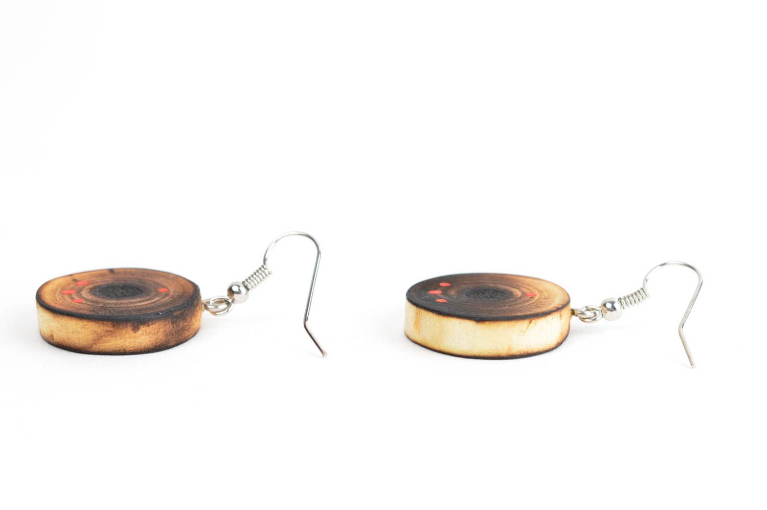 Holz Ohrringe handgeschaffen Schmuck Ohrringe tolles Geschenk für Frauen foto 2