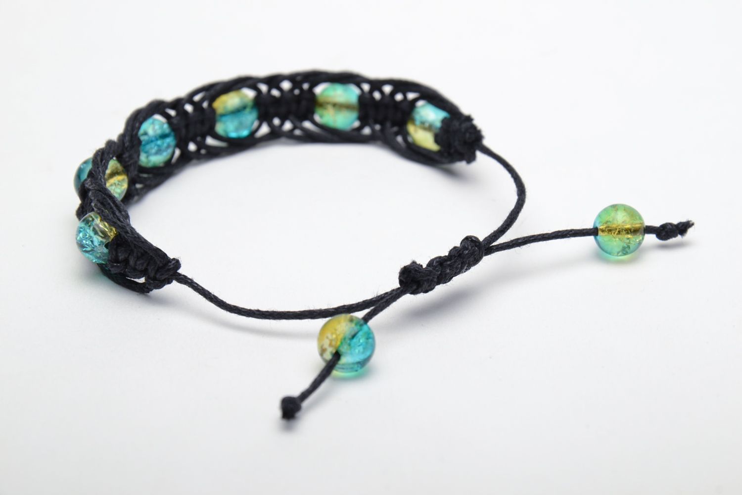 Friendship bracelet with glass beads photo 4