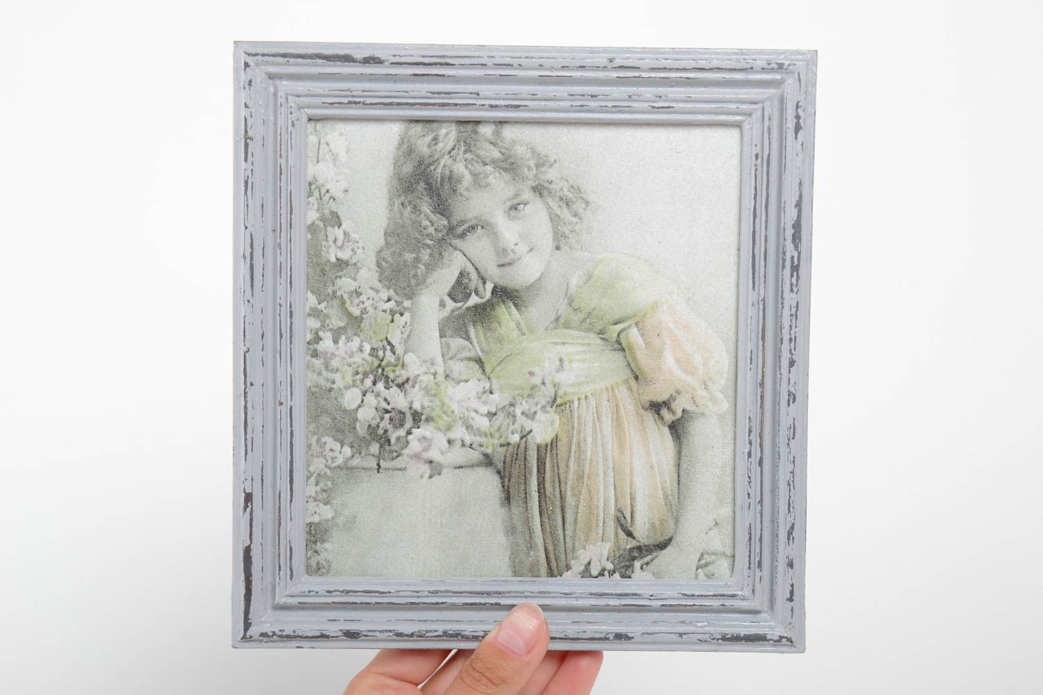 Cuadro hecho a mano con una imagen decoración en decoupage regalo original foto 5
