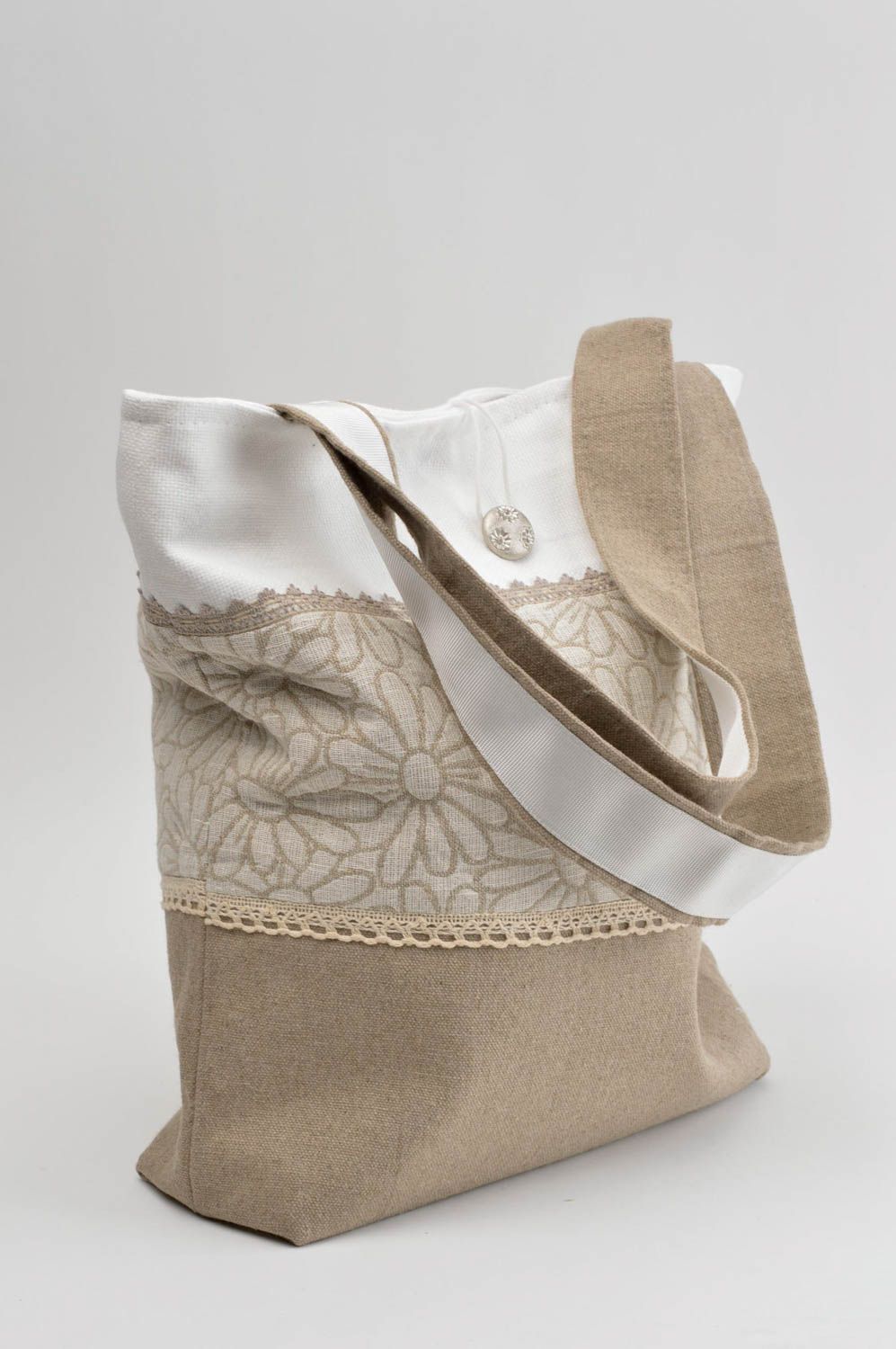 Bolso de moda hecho a mano de lino y algodón accesorio de mujer regalo original foto 2