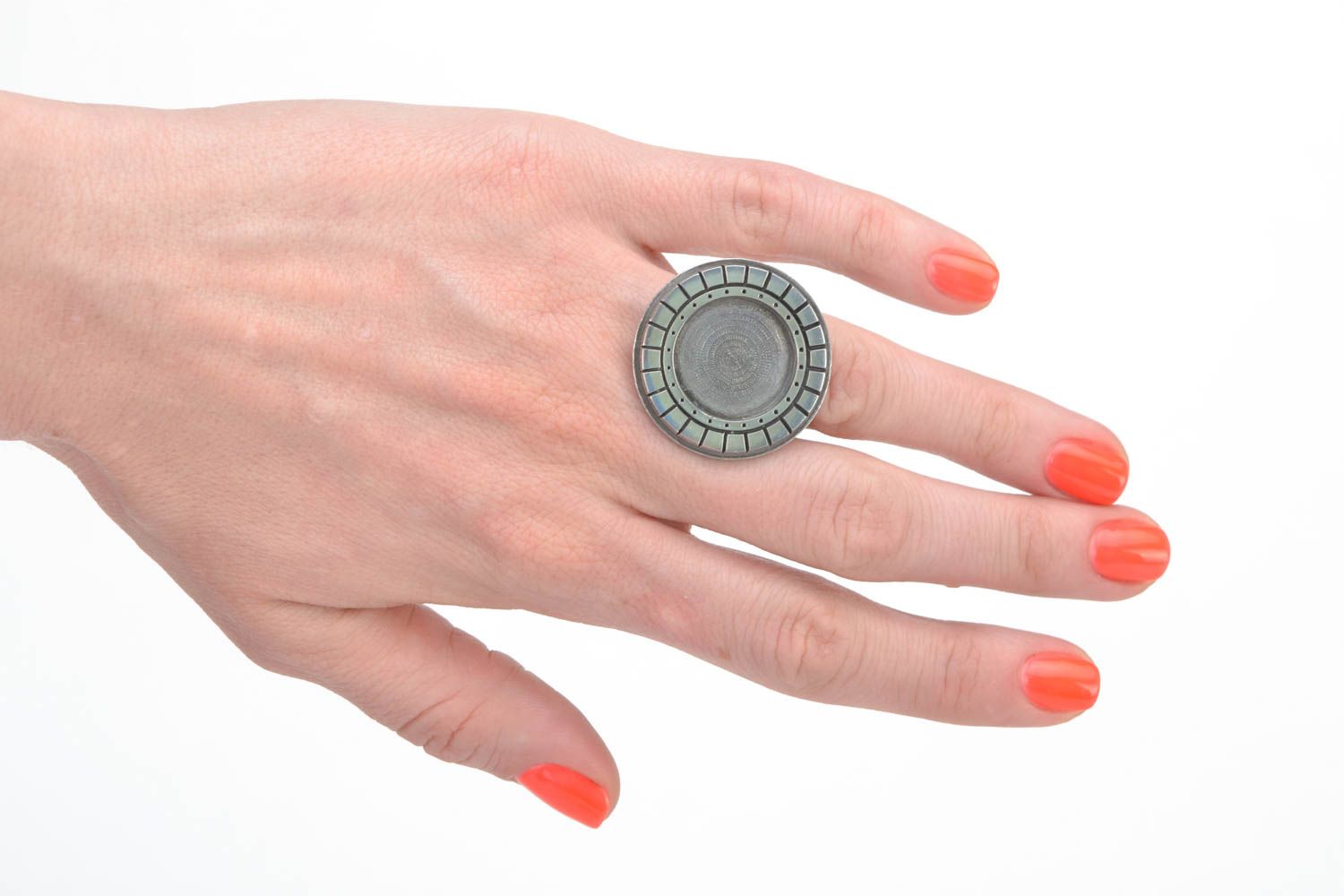 Fourniture métallique pour bague ronde faite main à décorer soi-même bijou photo 5
