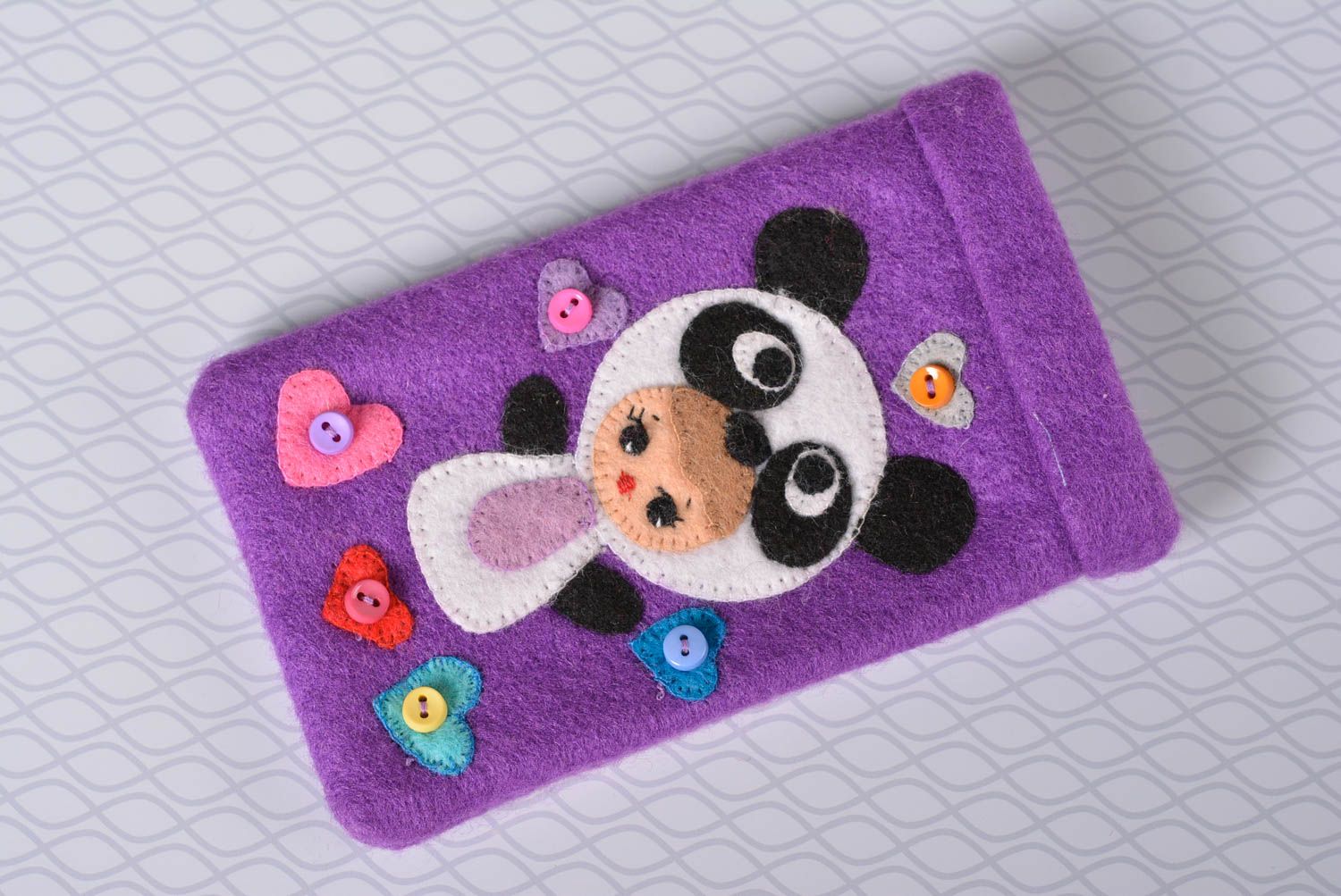 Beautiful handmade textile phone case funny gadget case design small gifts photo 1