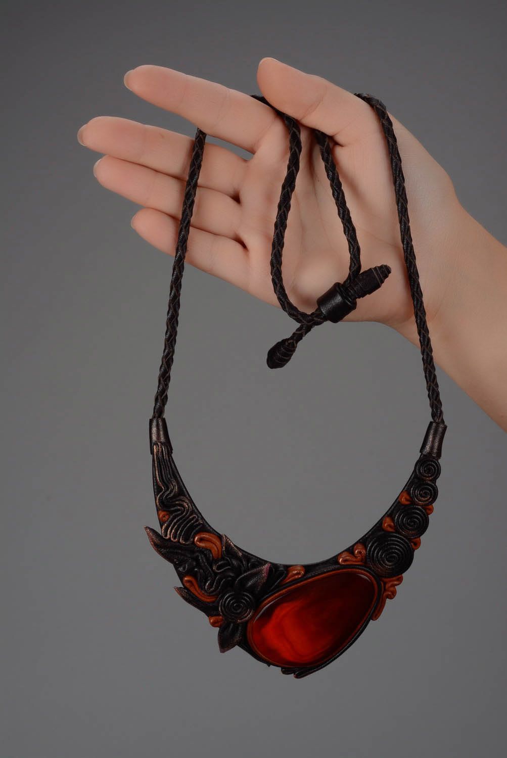 Necklace made of cow horn photo 5