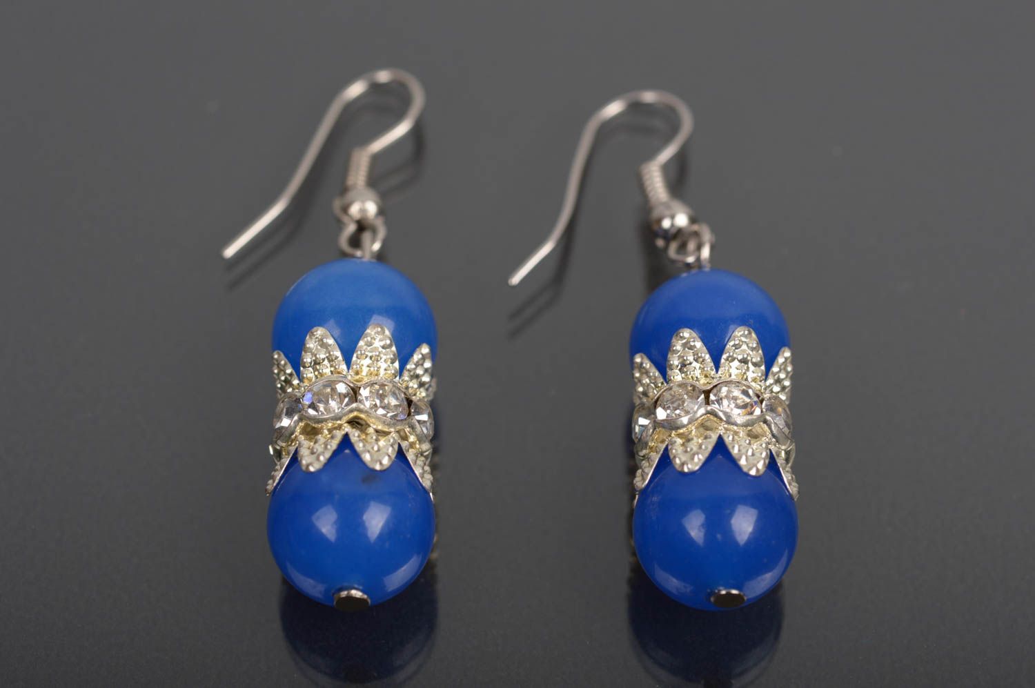 Handgemachte Ohrringe Juwelier Modeschmuck Ohrringe für Frauen in Blau schön foto 1
