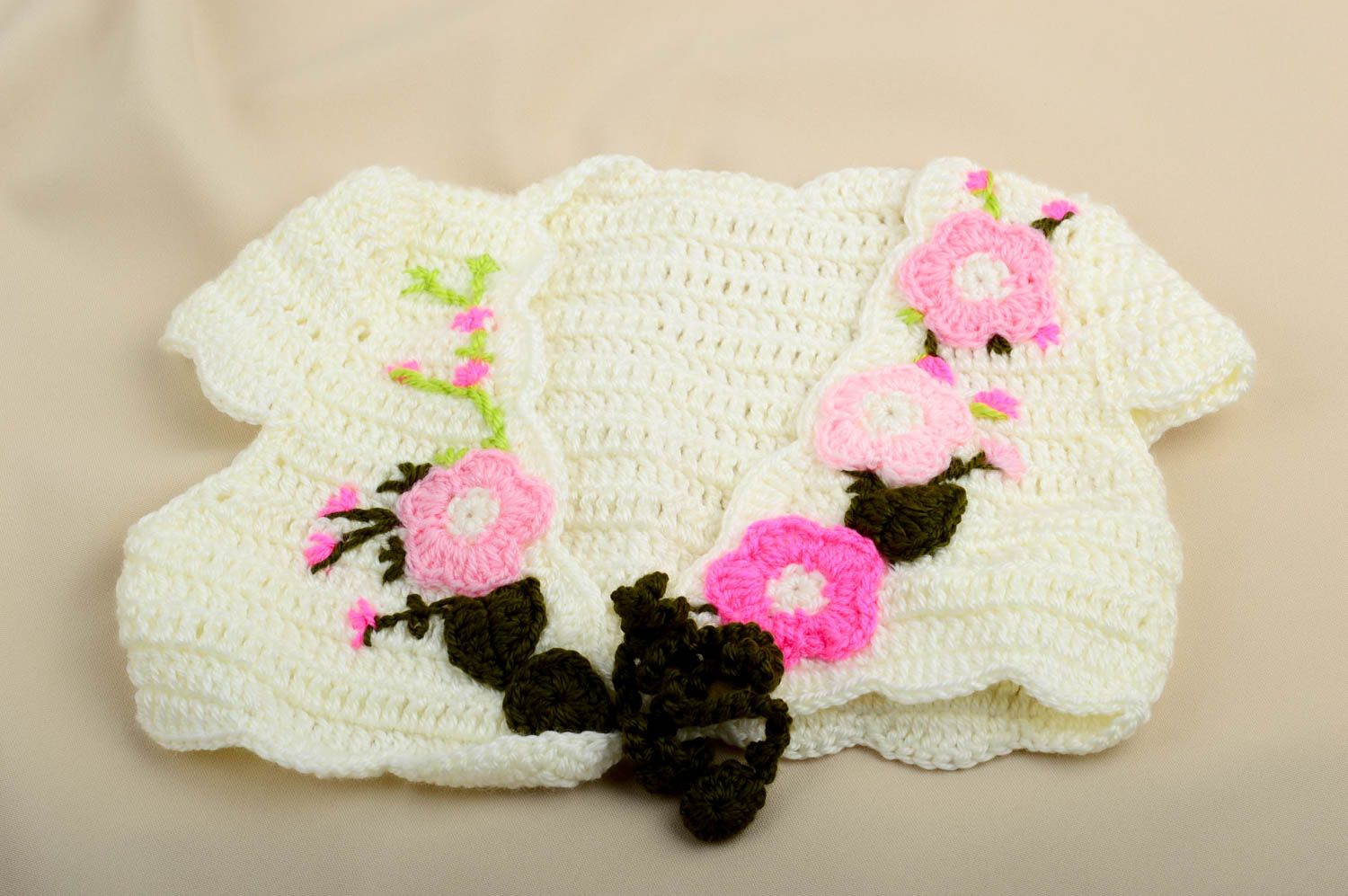 Chaleco tejido a crochet de hilos acrílicos ropa para niña regalo original foto 1