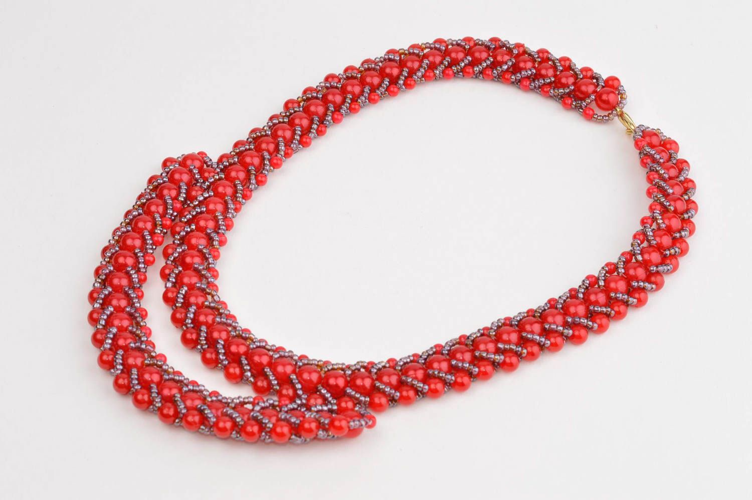 Collar hecho a mano de abalorios regalo personalizado collar de moda rojo foto 2