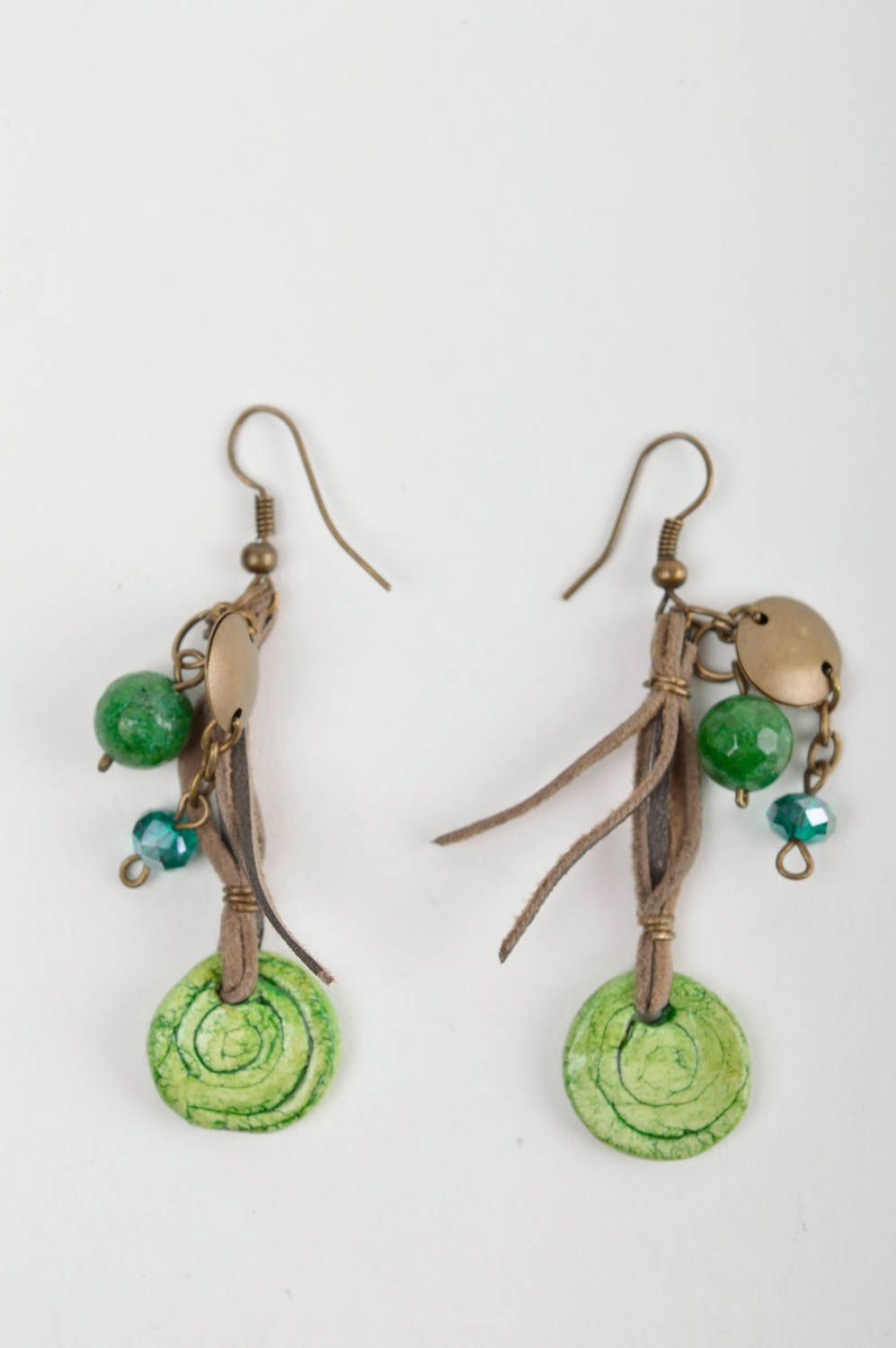 Unusual handmade plastic earrings dangle earrings accessories for girls photo 3