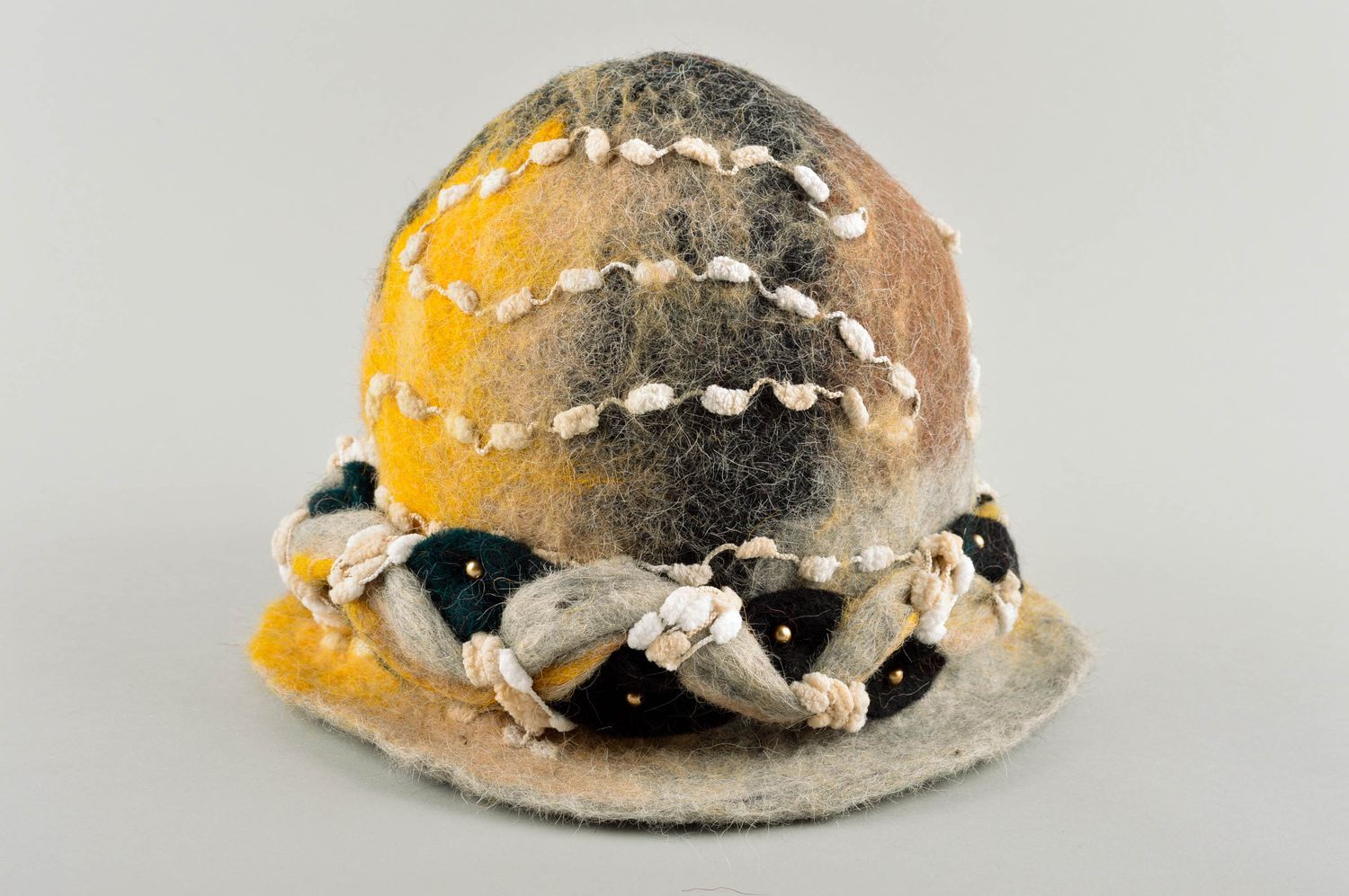 Handmade designer hat winter accessories felted warm hat for winter hat photo 5