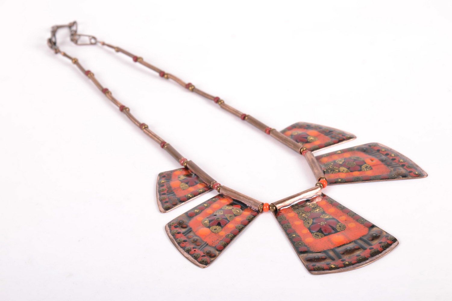 Copper necklet with painting photo 4