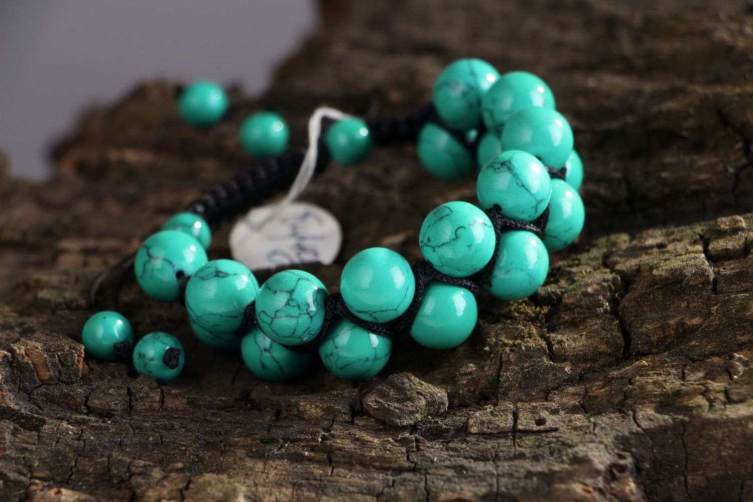 Double bracelet made of turquoise photo 1