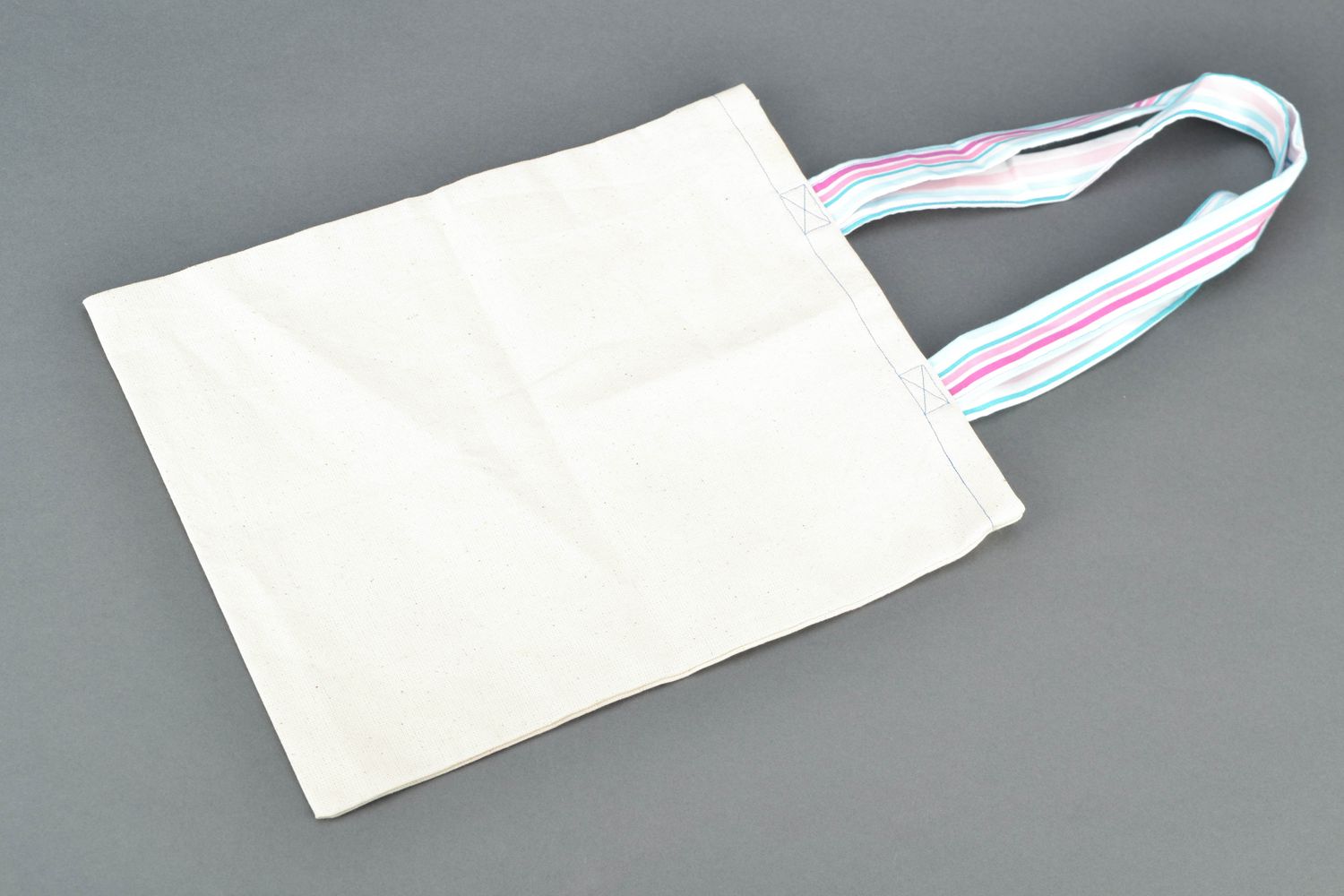 Handmade women's fabric handbag white with print photo 3