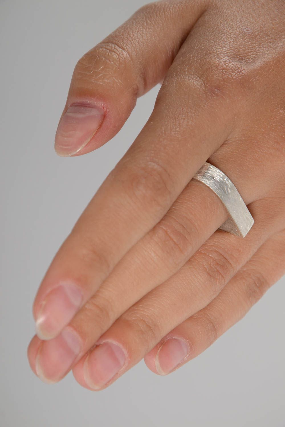 Handmade Schmuck Ring Damen Modeschmuck Accessoire für Frauen aus Silber foto 3