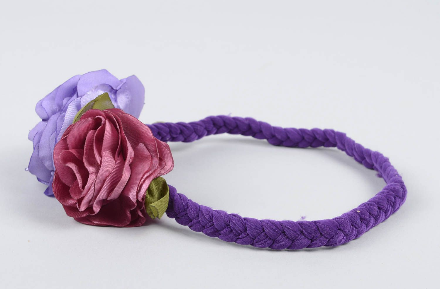 Handmade fabric flower headband textile head accessories hair ornaments photo 3