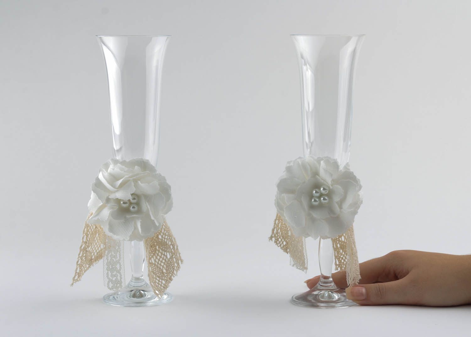Copos para casamento de vidro feitos à mão  foto 1