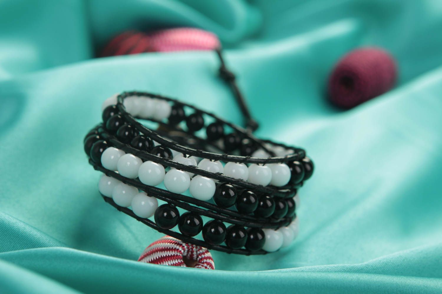 Beads bracelet handmade bracelet made of beads unusual gift beads jewelry photo 2