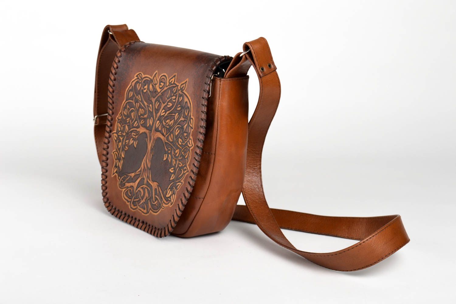 Bolso de cuero hecho a mano con imagen accesorio de moda regalo personalizado foto 3
