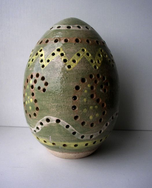 Portavelas de cerámica artesanal Huevo foto 1