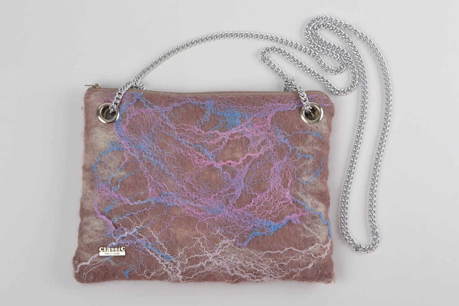 Stylish handmade bag unique designer felted wool purse unusual present for women photo 3