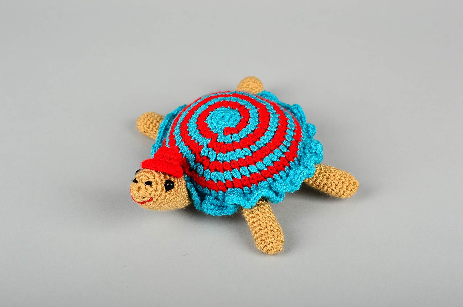 Juguete tejido muñeca artesanal tortuga de peluche vistosa regalo para niña  foto 1