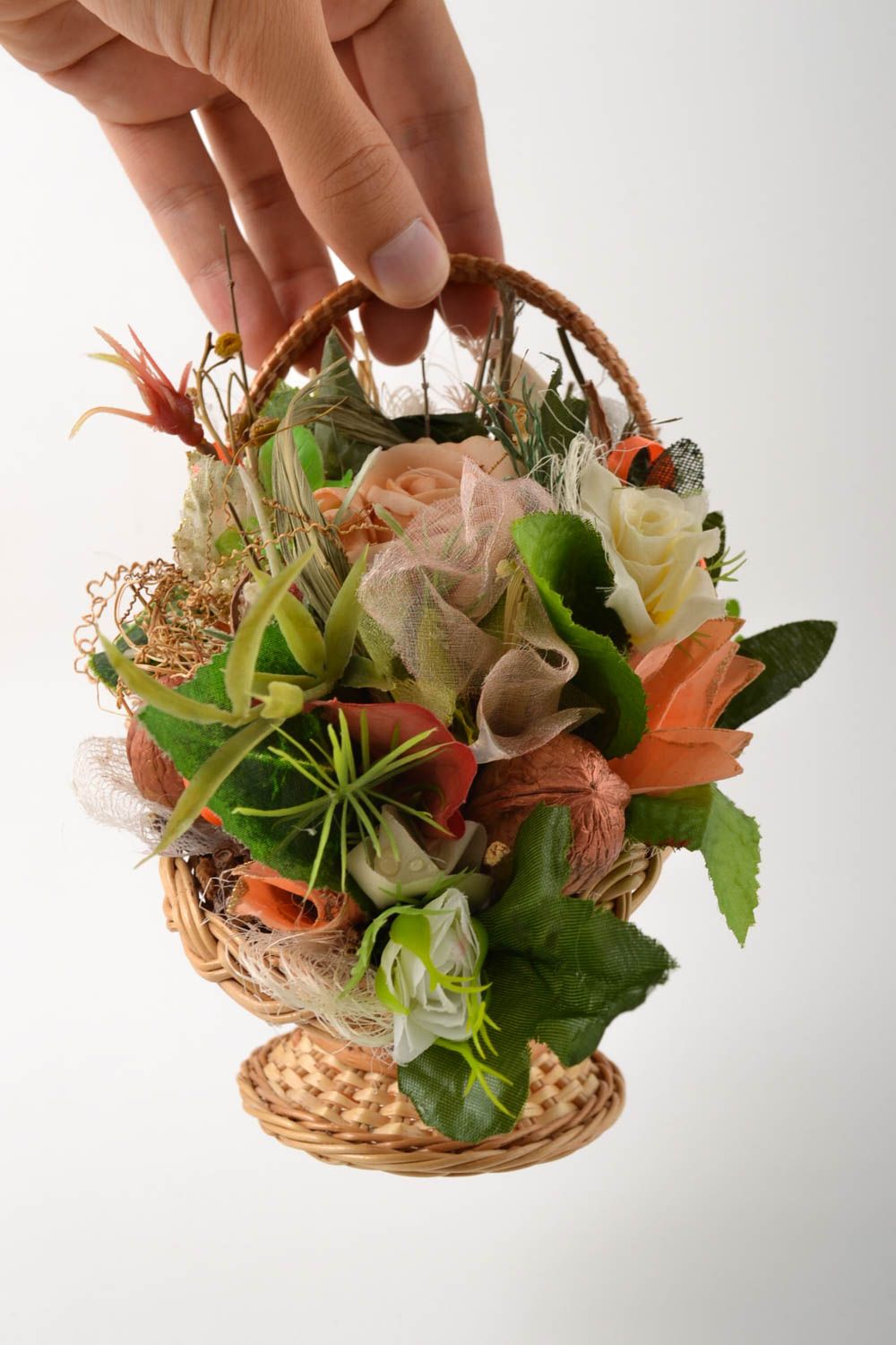 Handmade bouquet designer bouquet with artificial flowers unusual home decor photo 3