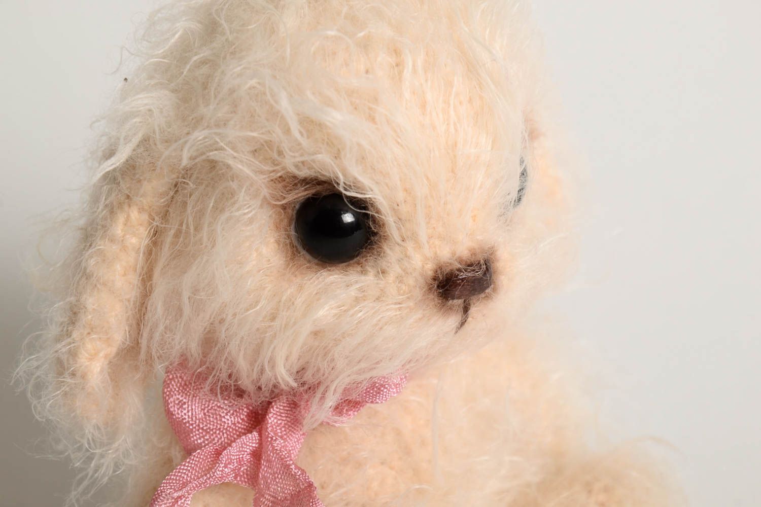 Jouet tricoté Lapin Peluche faite main petite au crochet Cadeau enfant photo 5