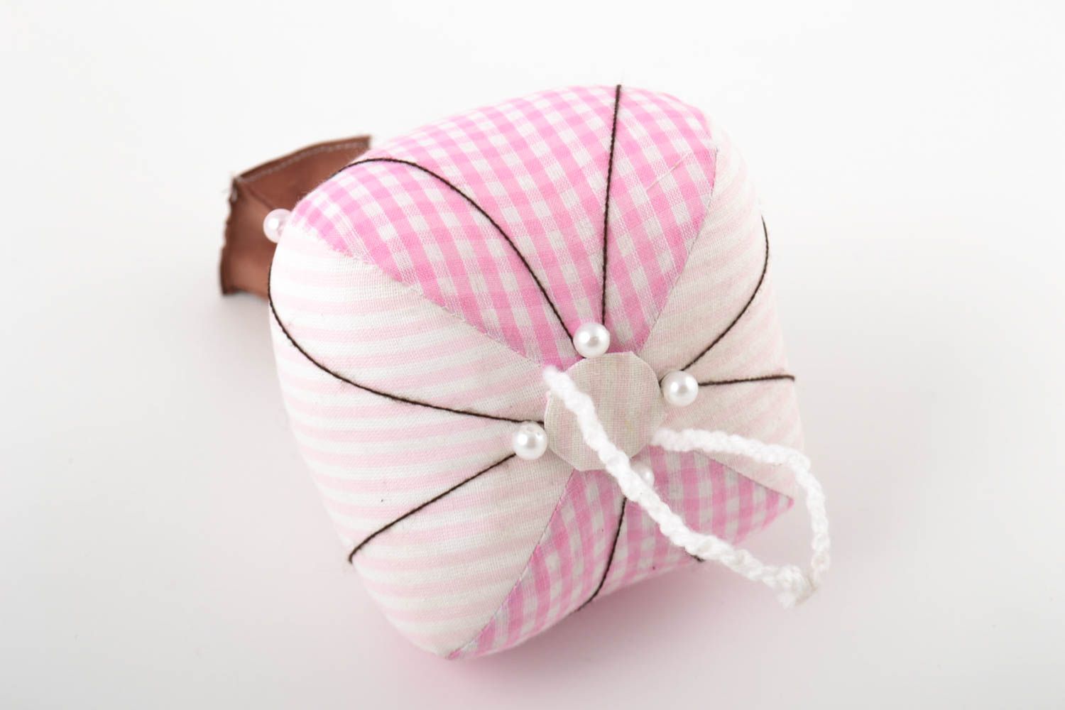 Textil Spielzeug handmade Deko Anhänger Stoff Kuscheltier Designer Geschenk rosa foto 5