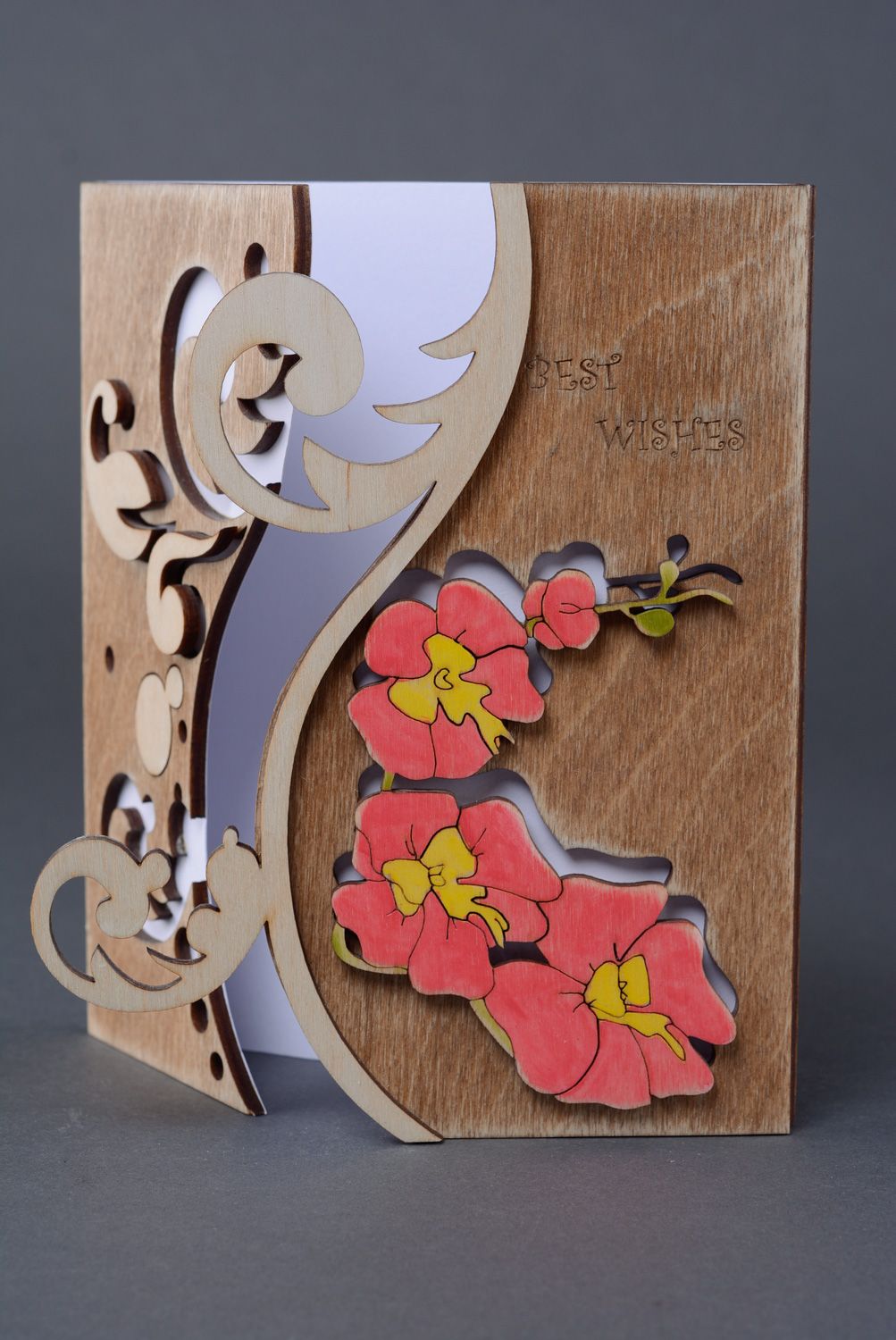 Handmade greeting card with flowers photo 1