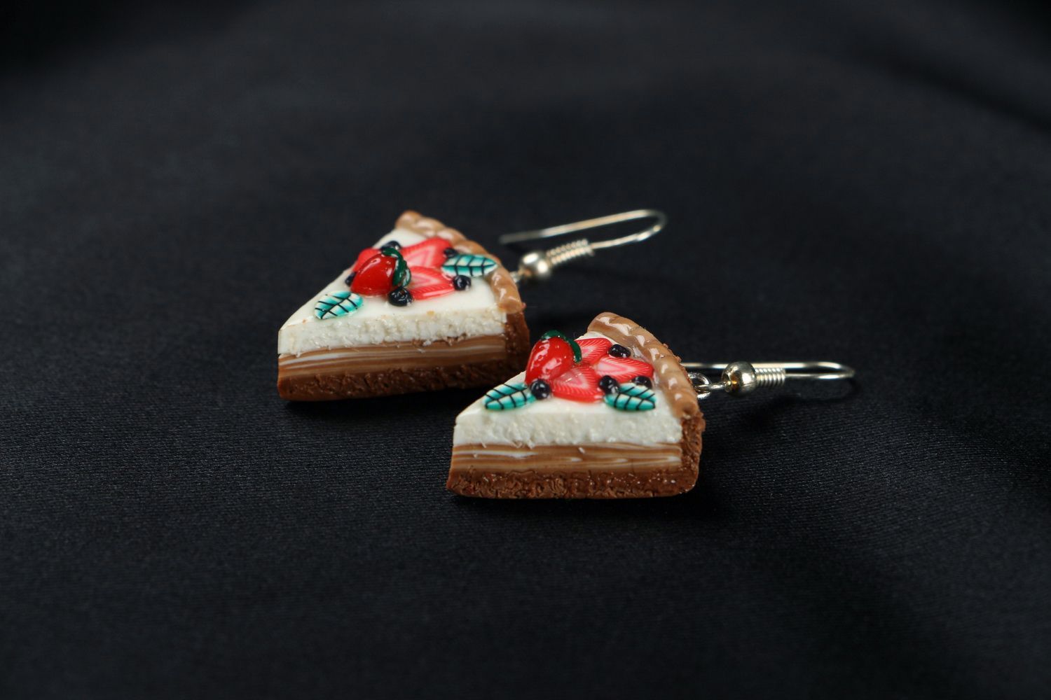 Earrings made of polymer clay Cakes photo 2