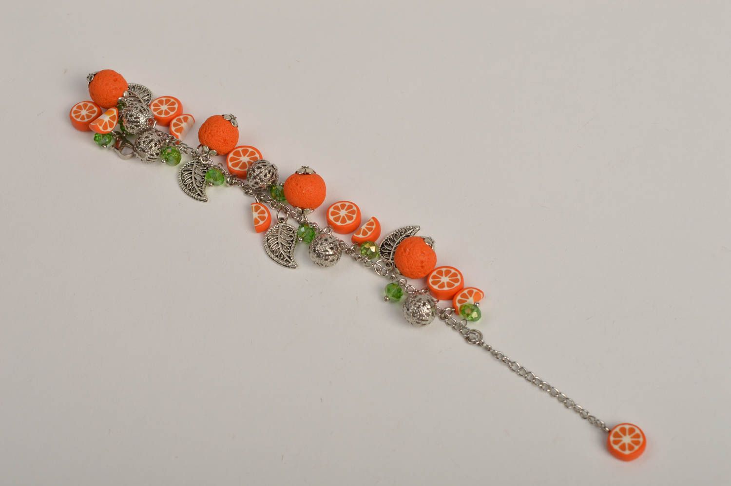 Plastic bead bracelet handmade clay bracelet with charm summer accessosies photo 4