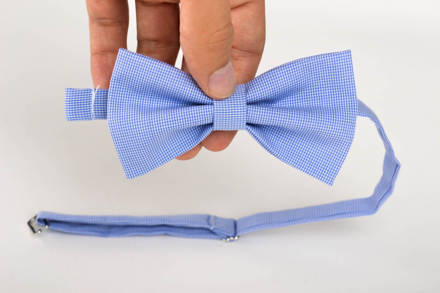 Handmade accessories for men stylish cute bow tie unusual blue bow tie photo 5