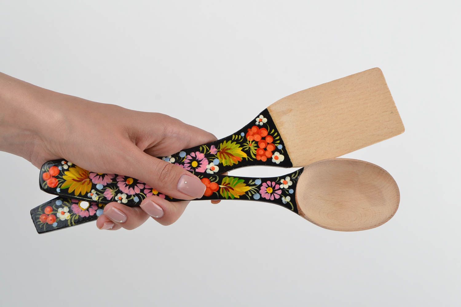 Cucchiaio e paletta fatti a mano attrezzi da cucina stoviglie di legno  foto 4