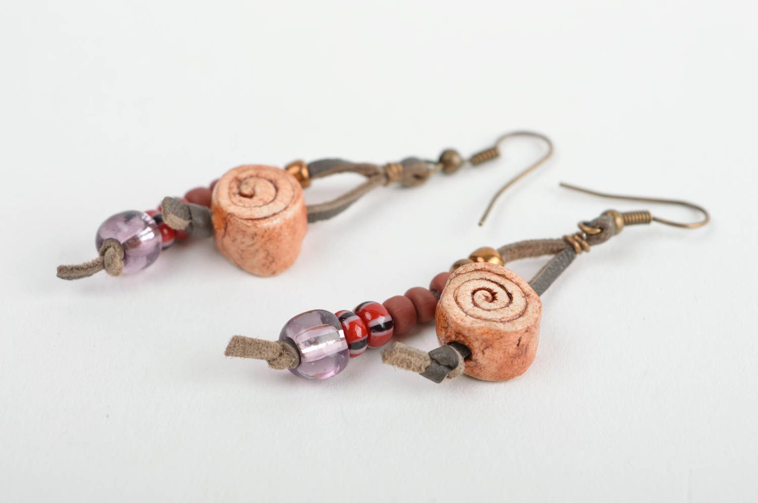 Stylish handmade plastic earrings accessories for girls polymer clay ideas photo 4