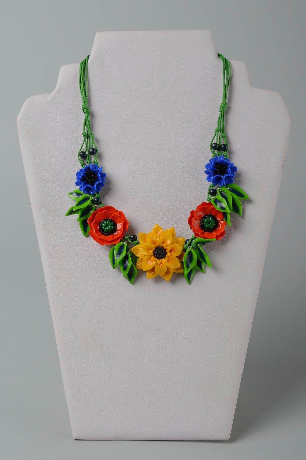 Beaded necklace handmade jewelry beaded jewelry for women flower necklace photo 1