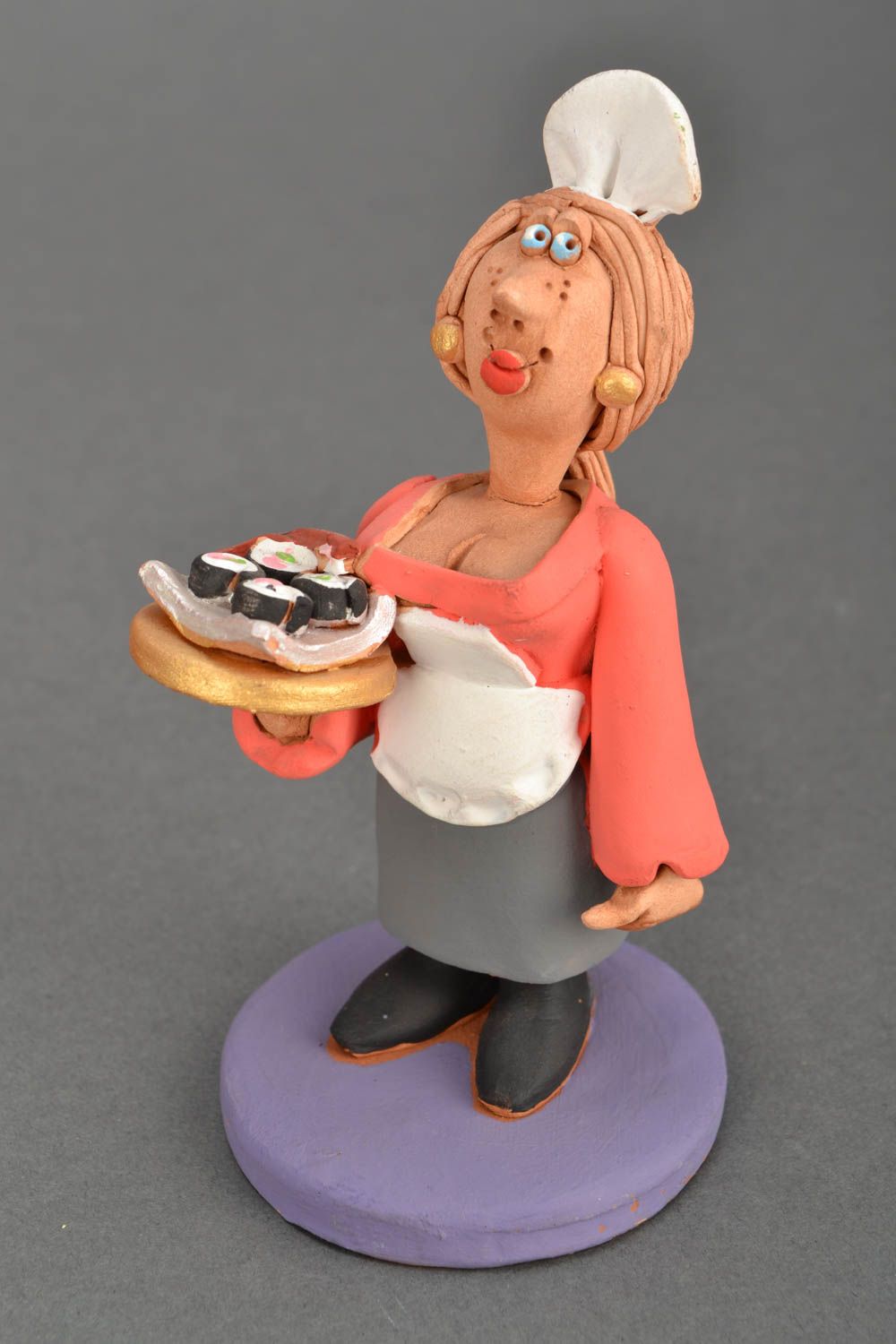 Decorative clay figurine Waitress photo 3