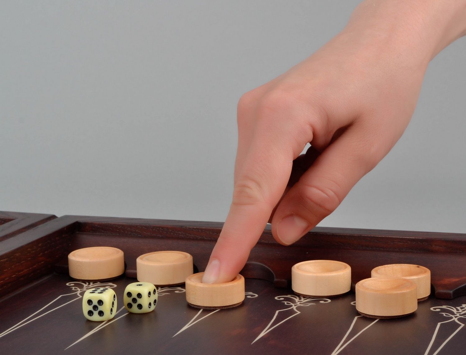 Wooden backgammon set photo 5
