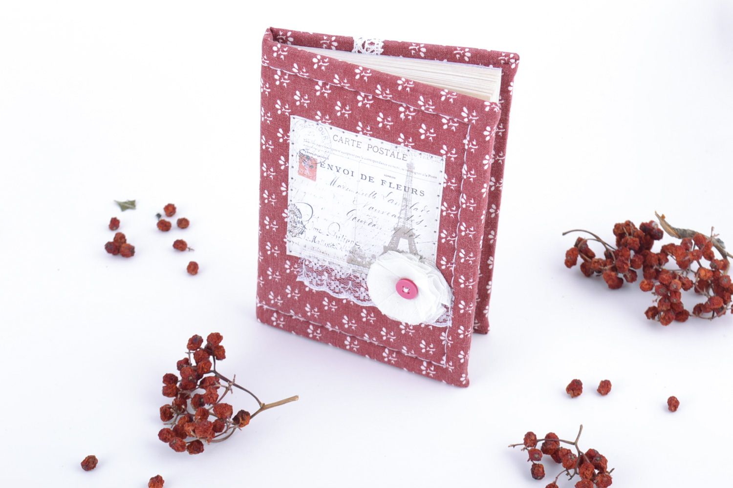 Handmade schönes Notizbuch mit weichem Umschlag im französischen Stil foto 1