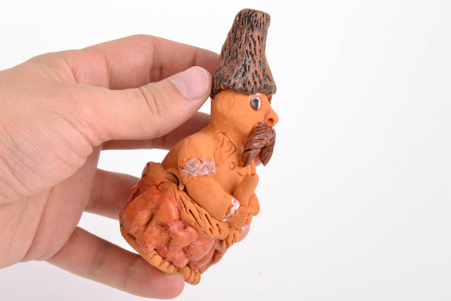 Statuetta cosacco in argilla fatta a mano figurina decorativa in ceramica 
 foto 2