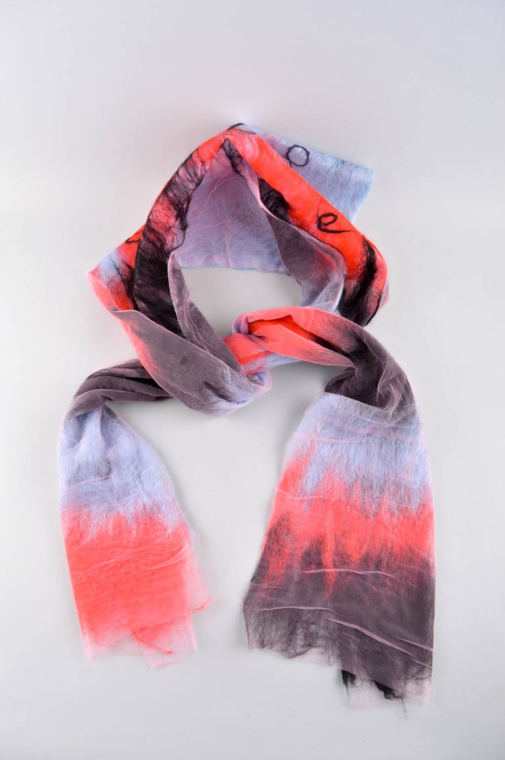 Шарф ручной работы большой шарф на шею теплый женский шарф дизайнерский фото 3