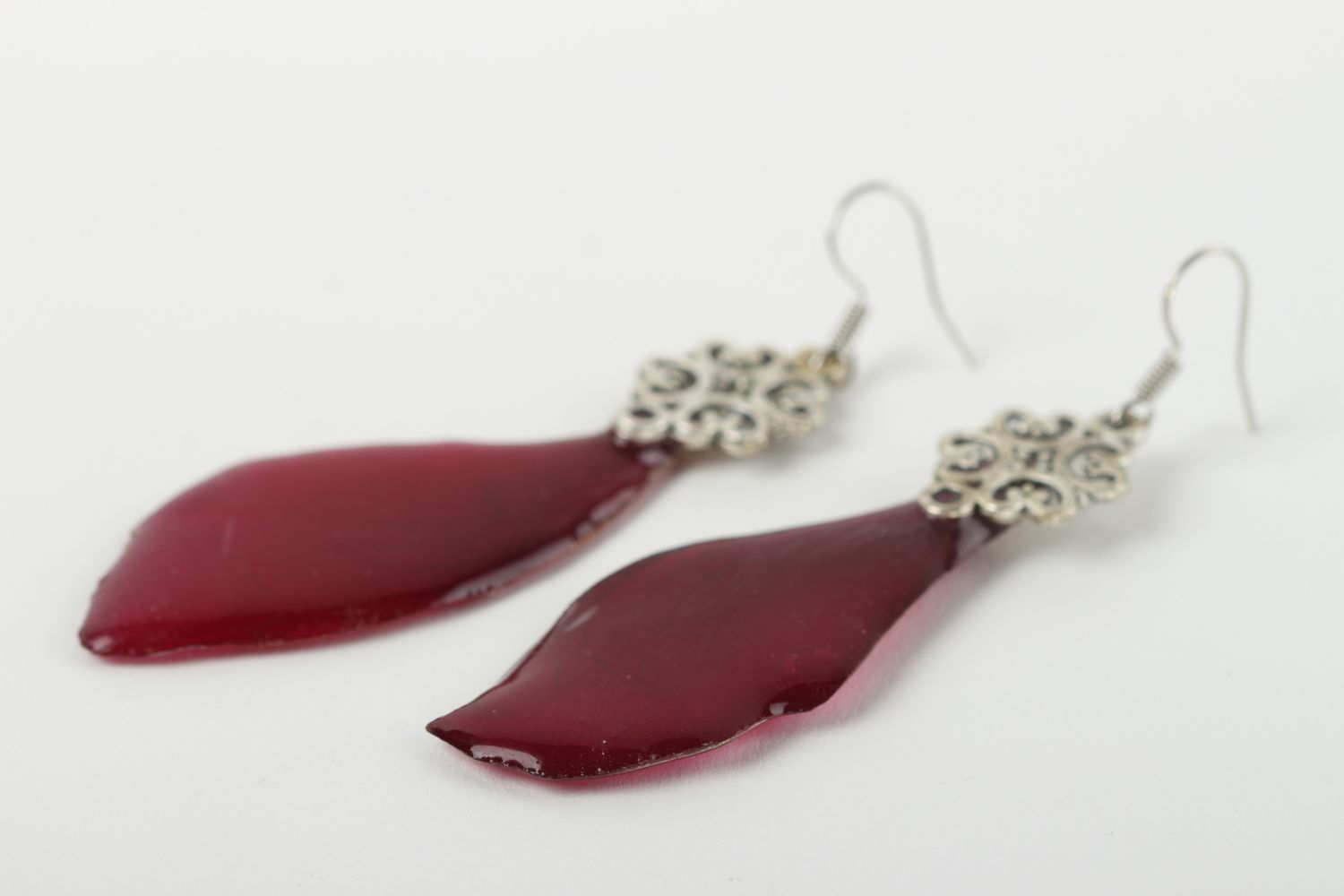 Handmade jewelry epoxy resin dangling earrings stylish earrings gifts for girls photo 3