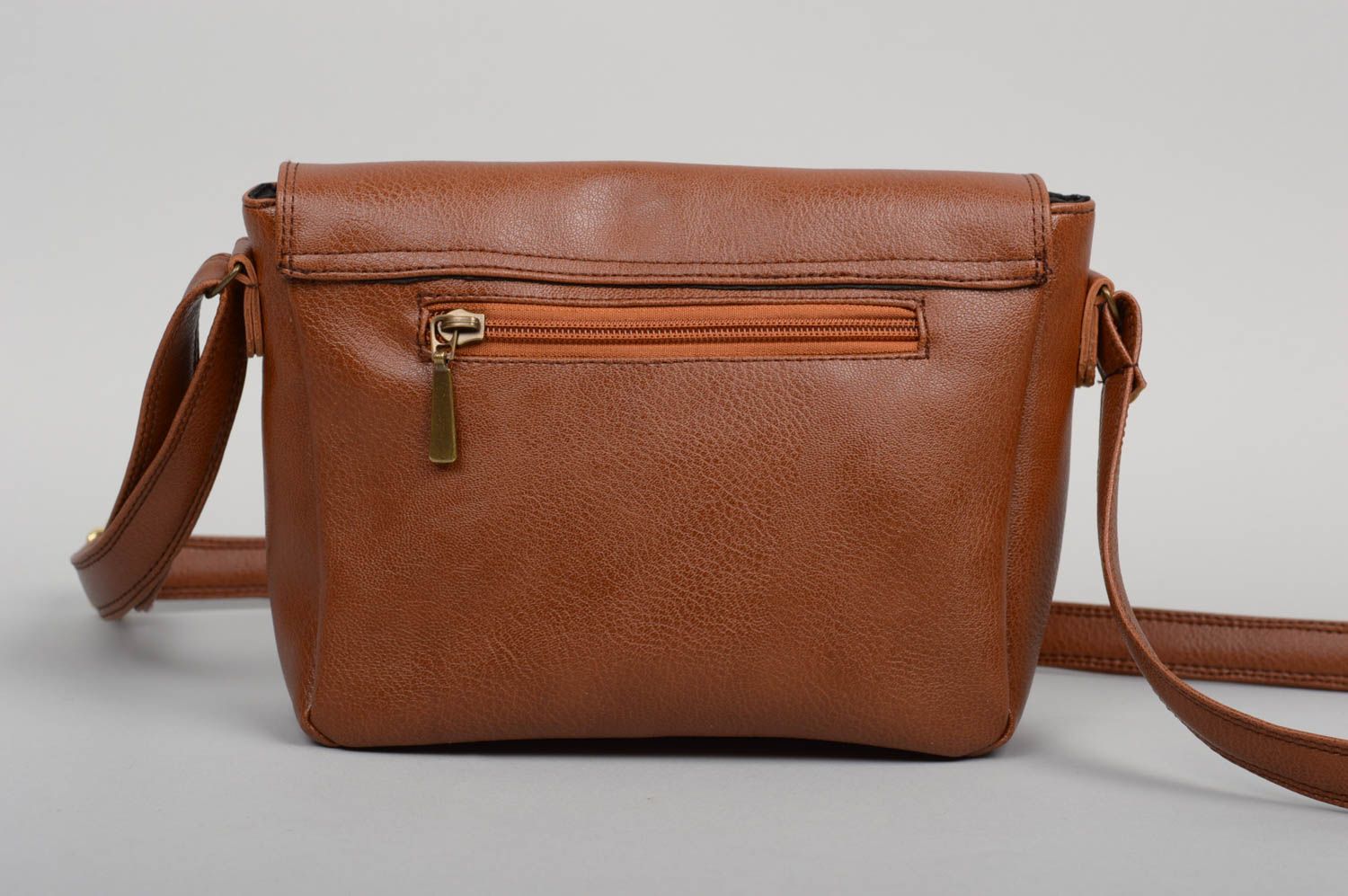 Brown small bag handmade shoulder female bag stylish designer accessory photo 3